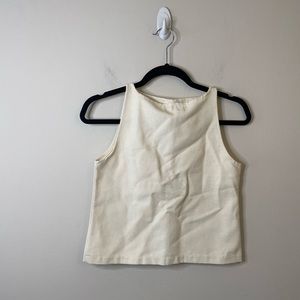 NWT Priory Cream 100% Cotton Textured Shell Sleeveless Top Minimalist Neutral